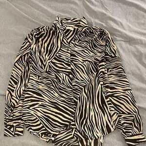 H&M Black and White Zebra Pattern Shirt